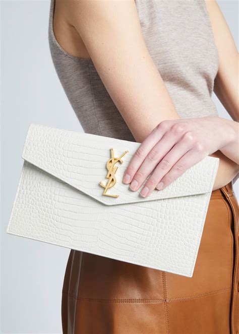 ysl.uptown clutch|ysl crocodile clutch.